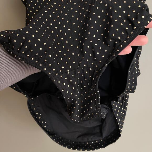 Magicsuit Rialto Pinpoint One Piece Polka Dot Swimsuit Black Gold Size 16DD Chic - Picture 14 of 16
